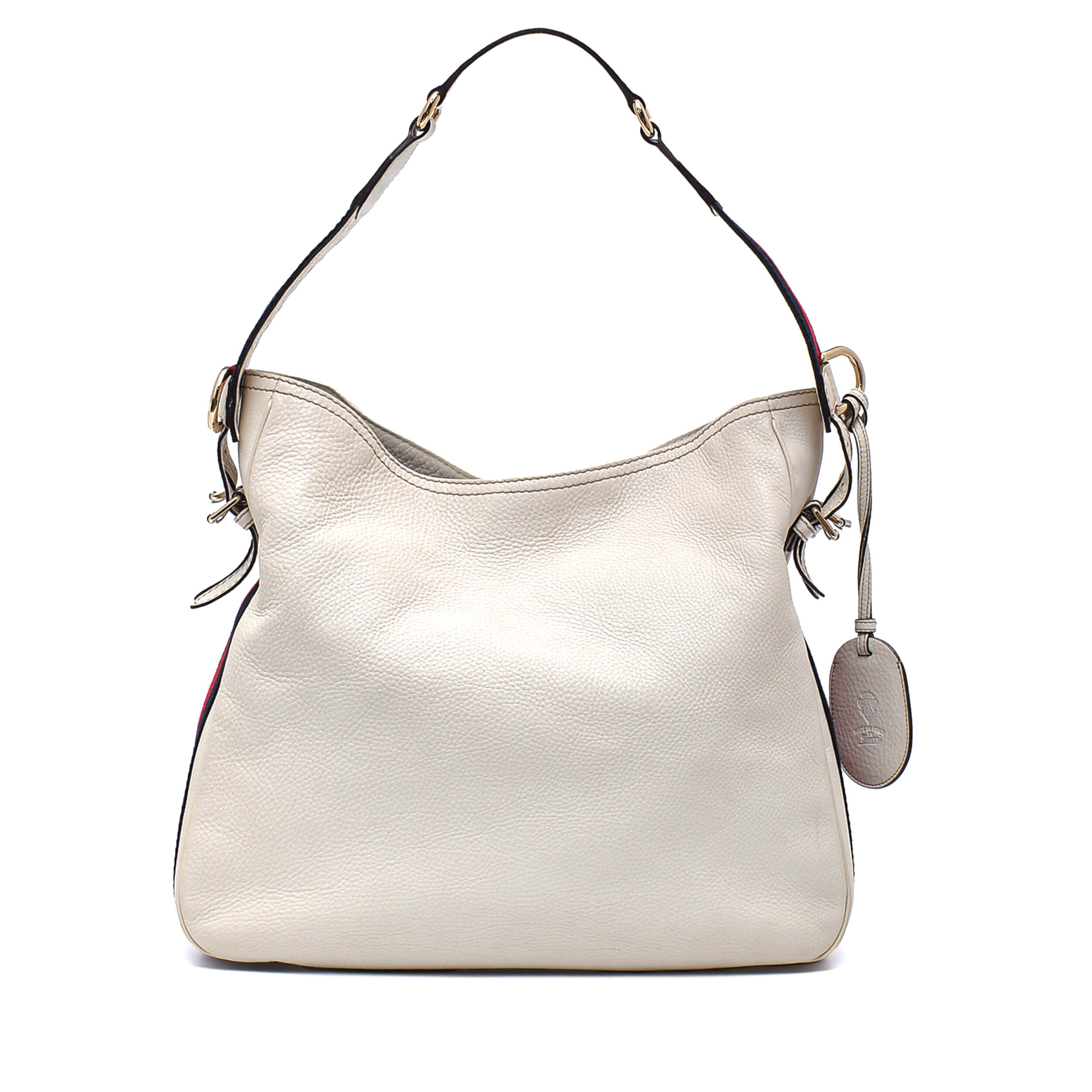 Gucci - White Leather GG Hobo Shoulder Bag